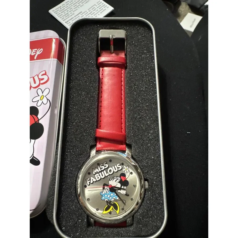 New Disney Mickey Minnie Mouse Miss‎ Fabulous Watch-2008-Avon-NEEDS BATTERY